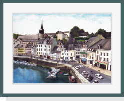 Aquarelle, Belle Ile, Le palai, Julien Dugué