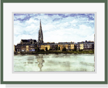 Aquarelle, Bordeaux Saint Michel, Julien Dugu�