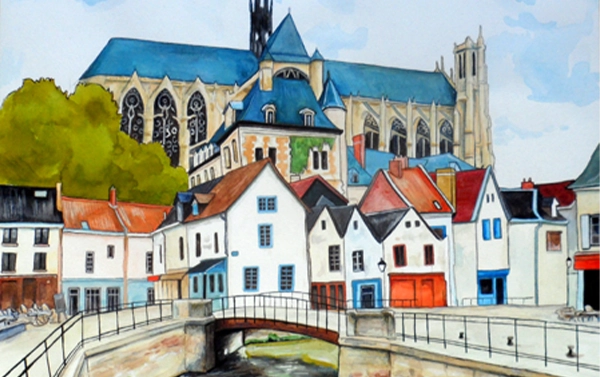 aquarelle place du don