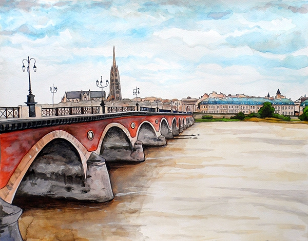 pont de pierre bordeaux peinture