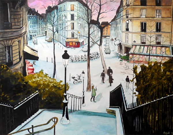aquarelle rue urtillo neige
