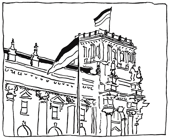 Croquis à Berlin du Bundestag