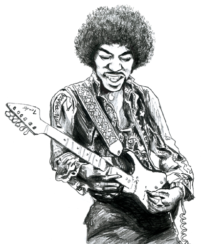 dessin jimi hendrix
