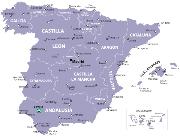 carte espagne seville