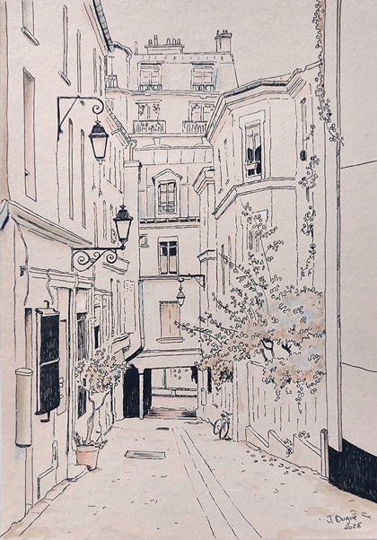 passage des postes julien dugue dessin paris