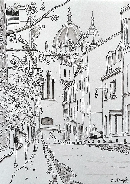 croquis rue michal à la Butte-aux-Cailles