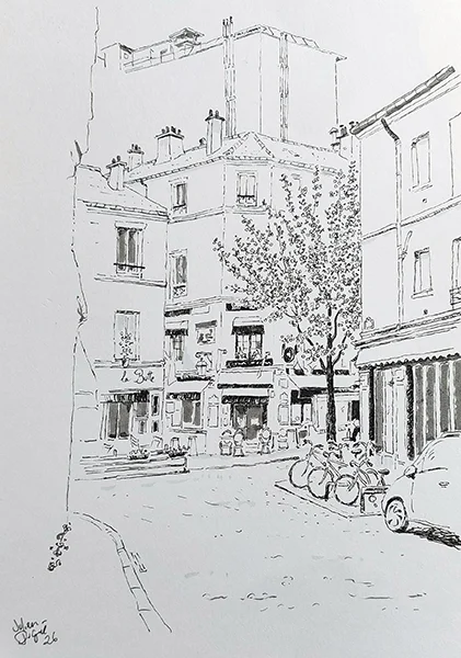 Dessin rue Sanson 13e arrondissement de Paris