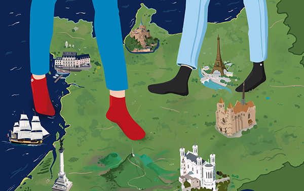 france chaussette illustration