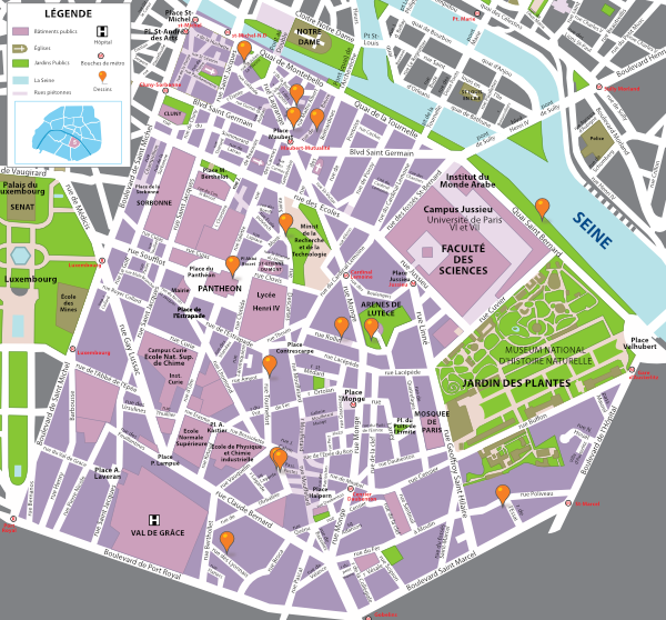 carte paris 5 dessins