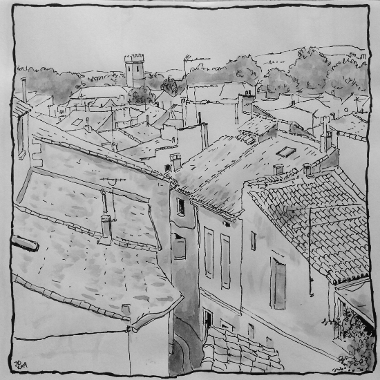 arles depuis place major croquis