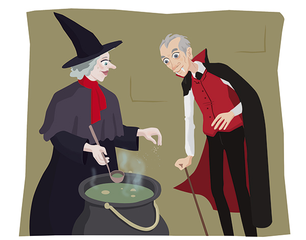 dessin conte sorciere vampire