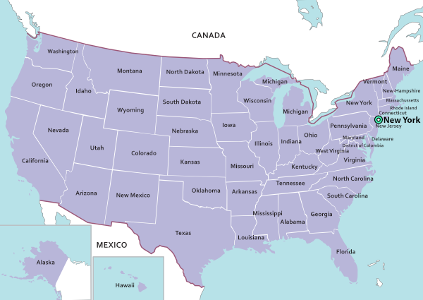 carte usa new york