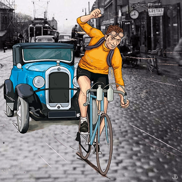 Dessin représentant le Tour de France 1924