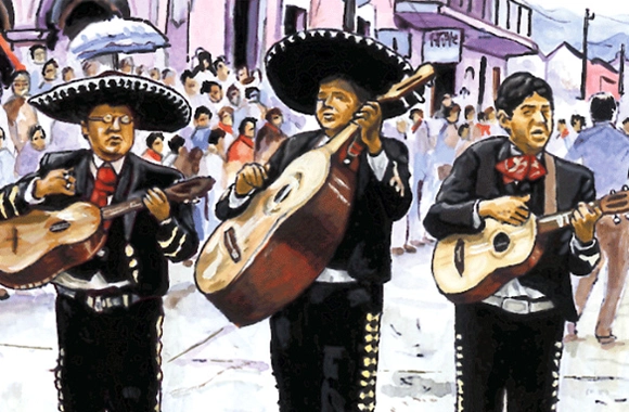 Dessin à la gouache de Mexico pour la Martinière Jeunesse