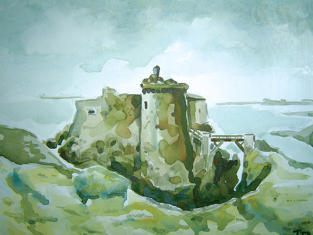 peinture fort de la meule ile d'yeu