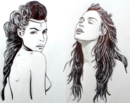 dessin femme portrait poème