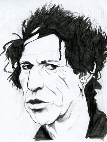 caricature keith richards