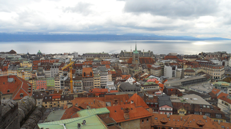 lausanne sommet cathedrale vue lausane cathedrale