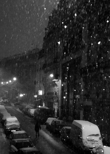 paris neige rue photo