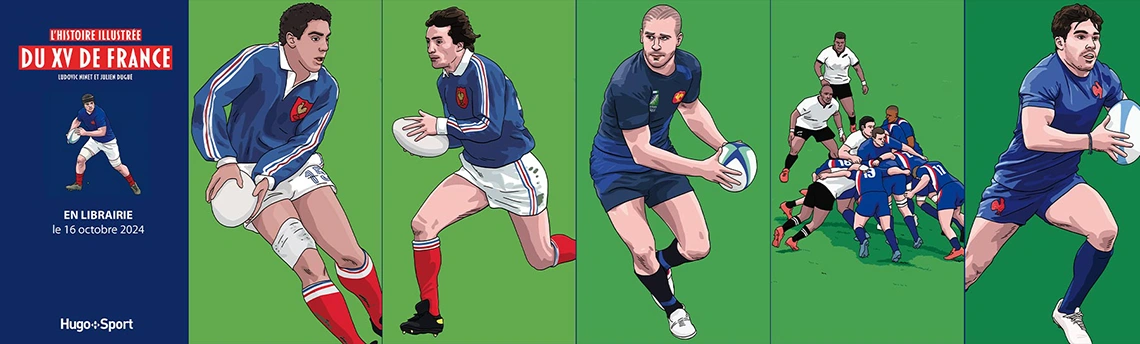 illustration du rugby pour un livre sur l'histoire du XV de France