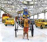 dessin ville calcutta