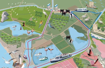 cartographie des parcours de croisières touristiques en camargue