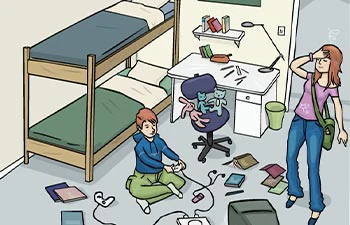 illustration pour un livre scolaire d'anglais au collége