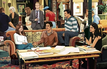 illustration jouant avec la distribution de la série friends